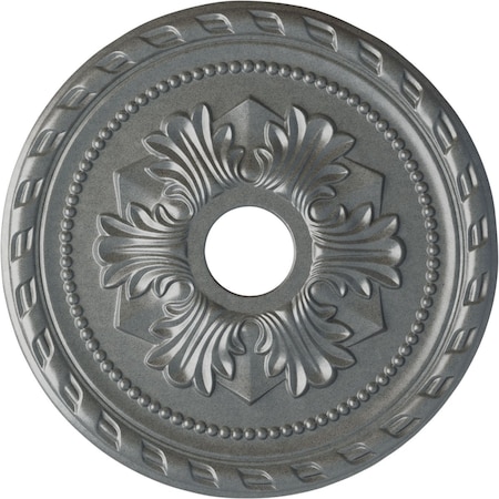 Ekena Millwork Palmetto Ceiling Medallion (Fits Canopies up to 5"), 20 7/8"OD x 3 5/8"ID x 1 5/8"P, Platinum CM20PMPLS
